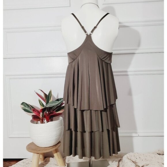 Armani Ex Vintage Satin Cascade Flowy Boho Dress- XS- NWOT - Picture 2 of 16